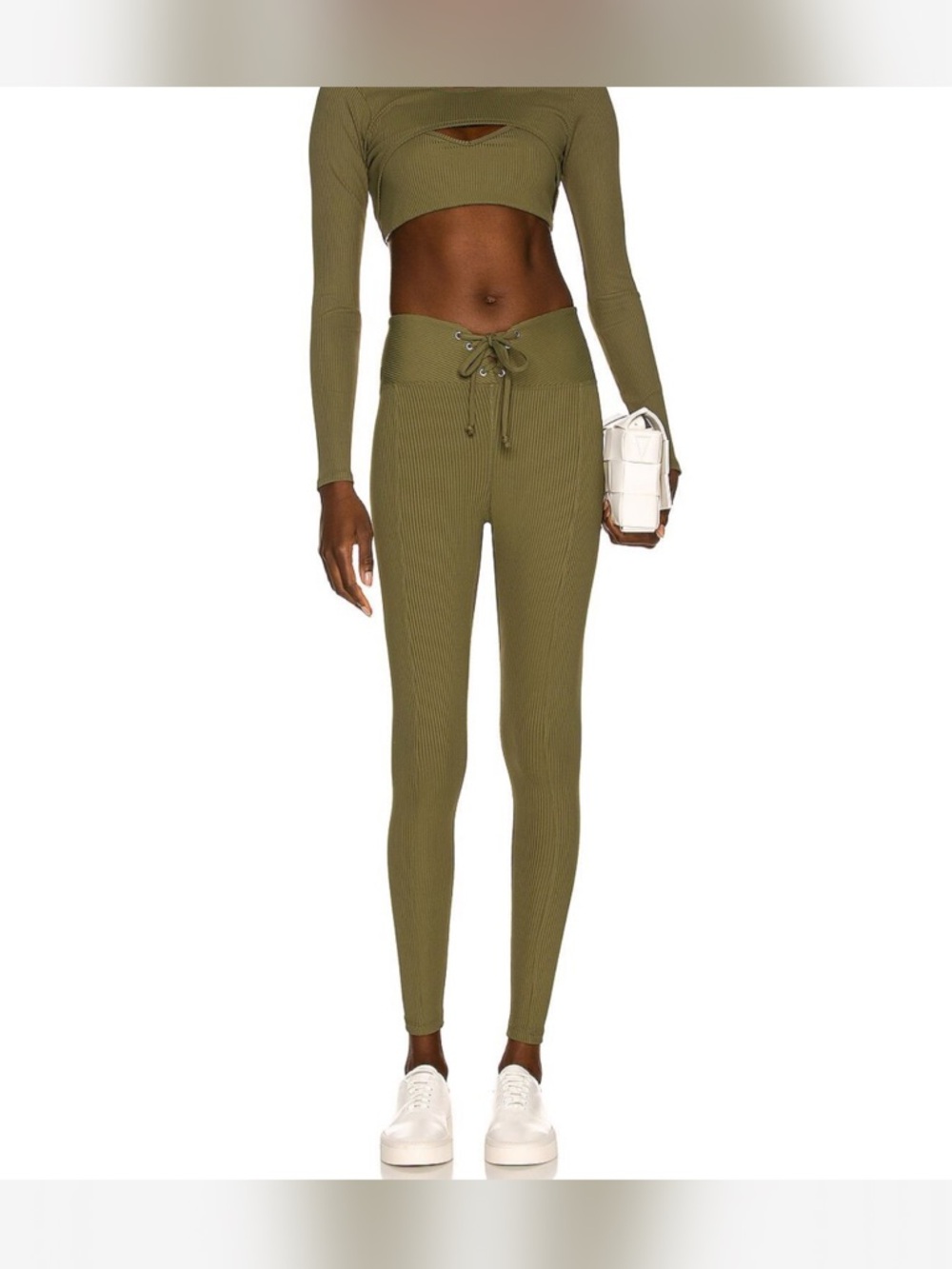 Year of Ours Ribbed Football Leggings | Olive | XS